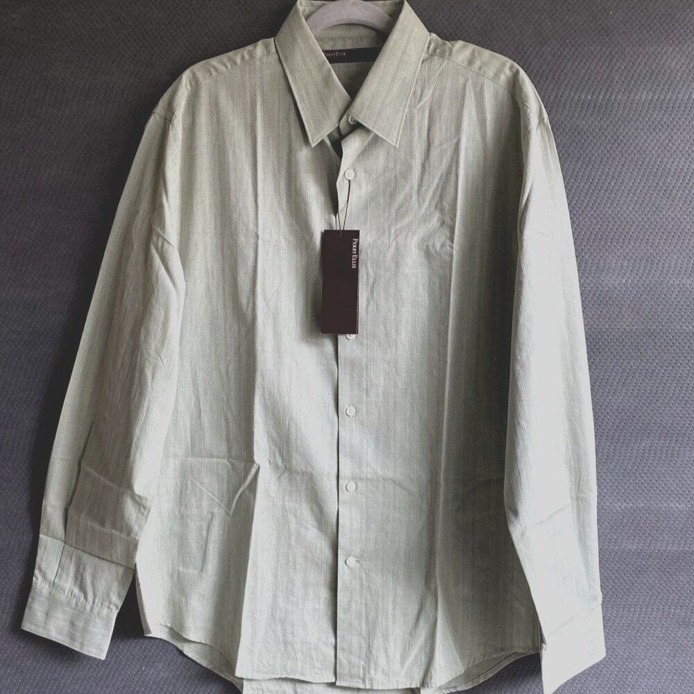 Perry Ellis Sage Green Men's Long Sleeve Shirt XL